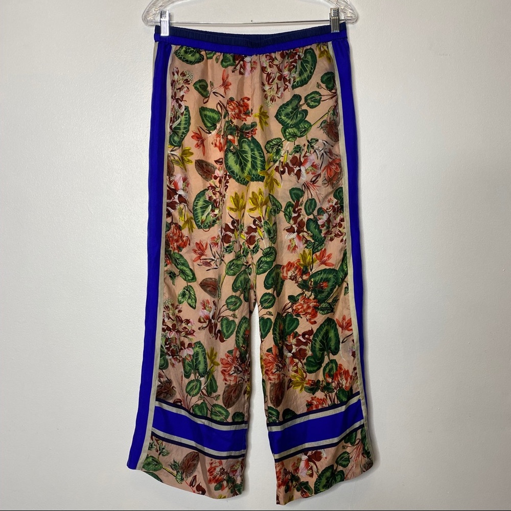 Anthropologie Elevenses Gardner Silk Floral Pants
